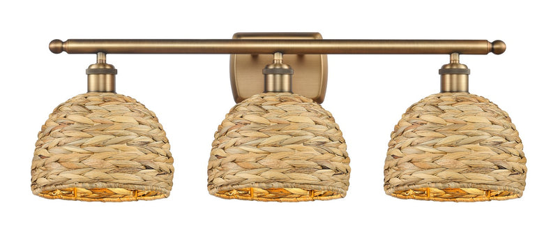 Innovations 516-3W-BB-RBD-8-NAT Three Light Bath Vanity, Brushed Brass