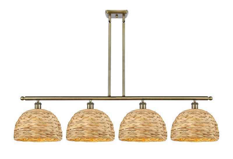 Innovations 516-4I-AB-RBD-12-NAT Four Light Pendant, Antique Brass