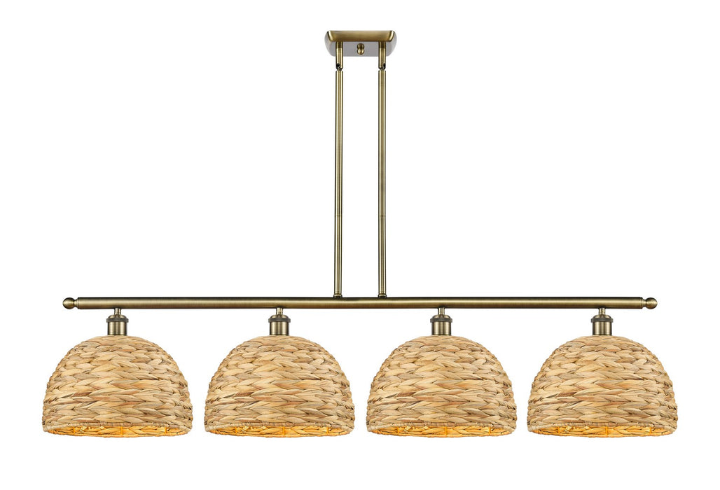 Innovations 516-4I-AB-RBD-12-NAT Four Light Pendant, Antique Brass