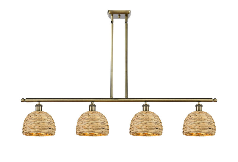 Innovations 516-4I-AB-RBD-8-NAT Four Light Pendant, Antique Brass