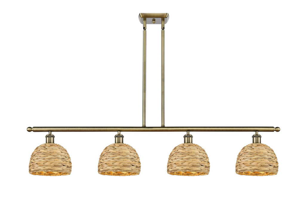 Innovations 516-4I-AB-RBD-8-NAT Four Light Pendant, Antique Brass