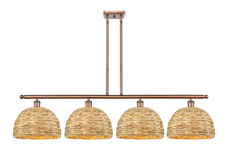 Innovations 516-4I-AC-RBD-12-NAT Four Light Pendant, Antique Copper