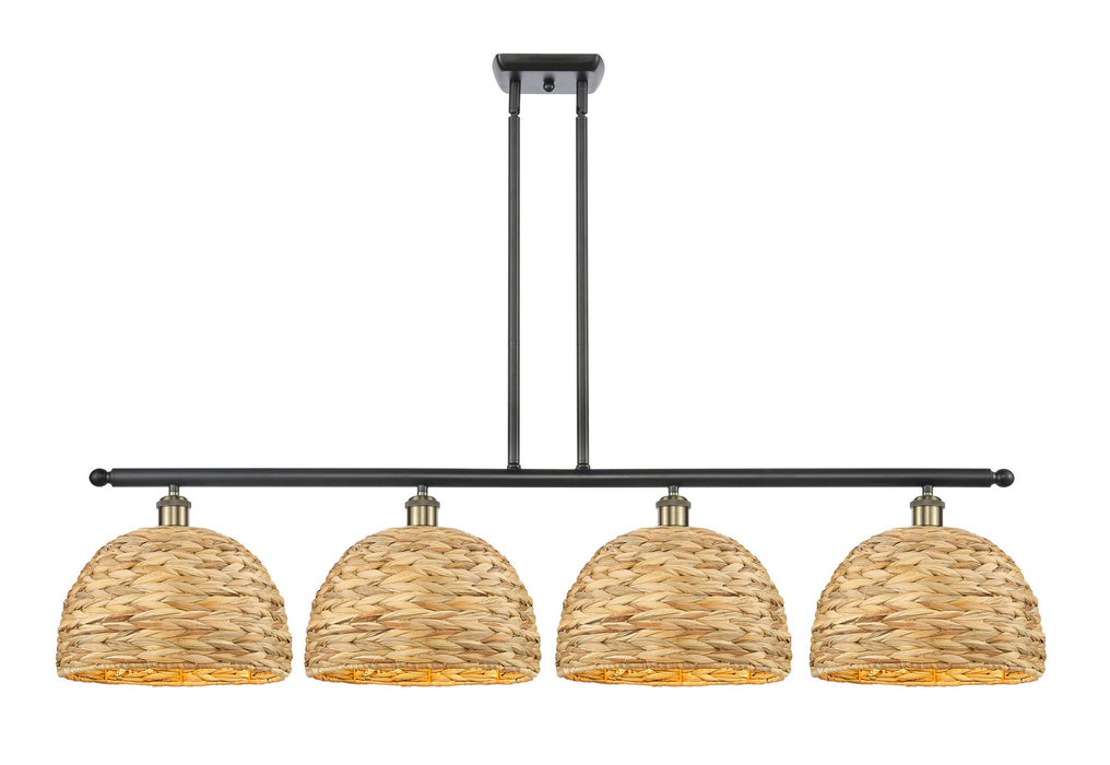 Innovations 516-4I-BAB-RBD-12-NAT Four Light Pendant, Black Antique Brass