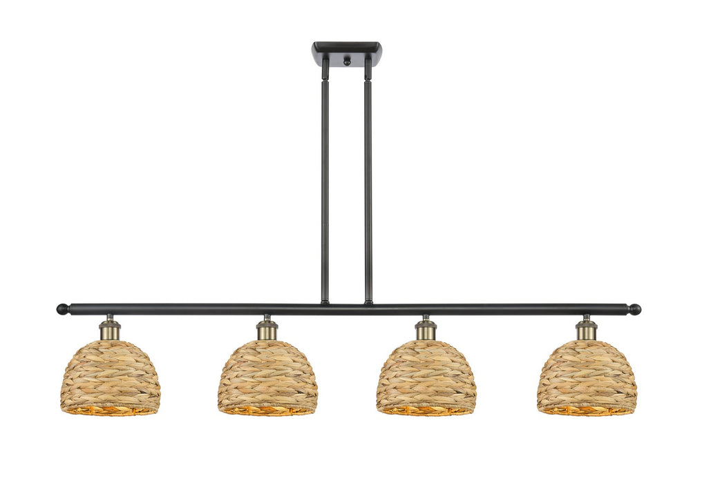 Innovations 516-4I-BAB-RBD-8-NAT Four Light Pendant, Black Antique Brass