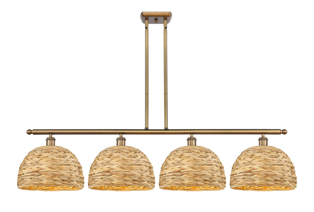 Innovations 516-4I-BB-RBD-12-NAT Four Light Pendant, Brushed Brass