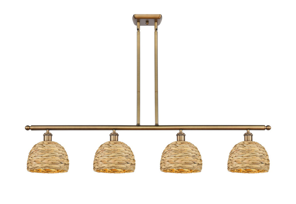 Innovations 516-4I-BB-RBD-8-NAT Four Light Pendant, Brushed Brass