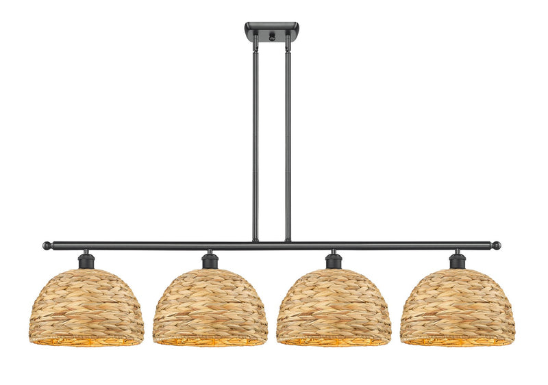 Innovations 516-4I-BK-RBD-12-NAT Four Light Pendant, Matte Black