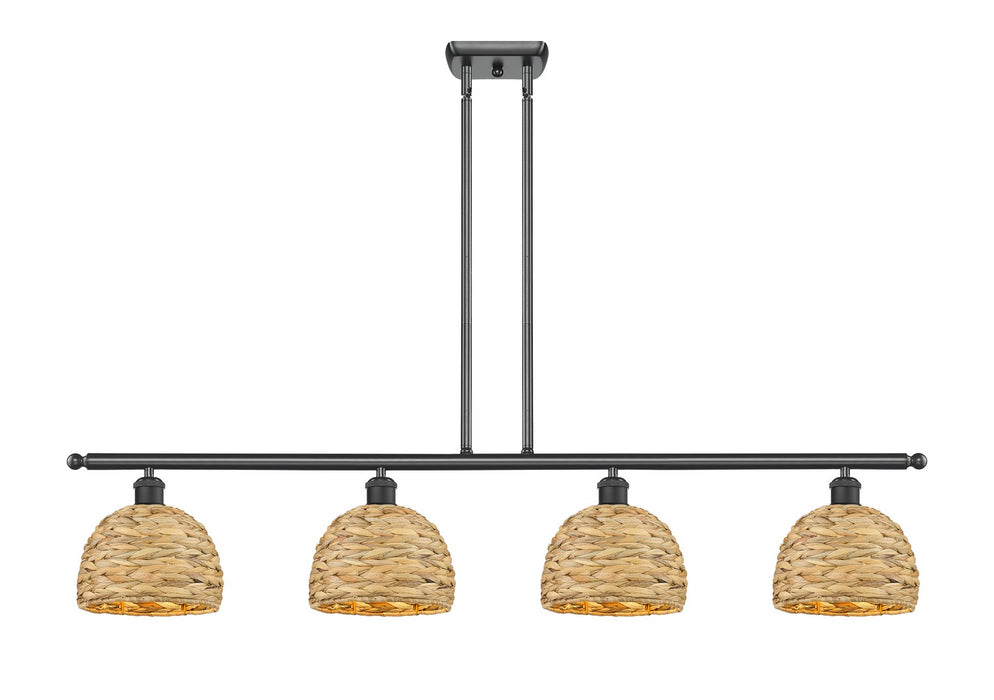 Innovations 516-4I-BK-RBD-8-NAT Four Light Pendant, Matte Black