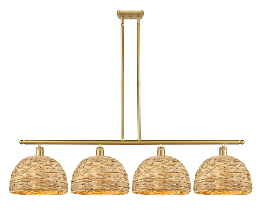 Innovations 516-4I-SG-RBD-12-NAT Four Light Pendant, Satin Gold