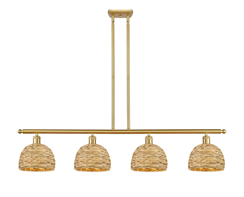 Innovations 516-4I-SG-RBD-8-NAT Four Light Pendant, Satin Gold