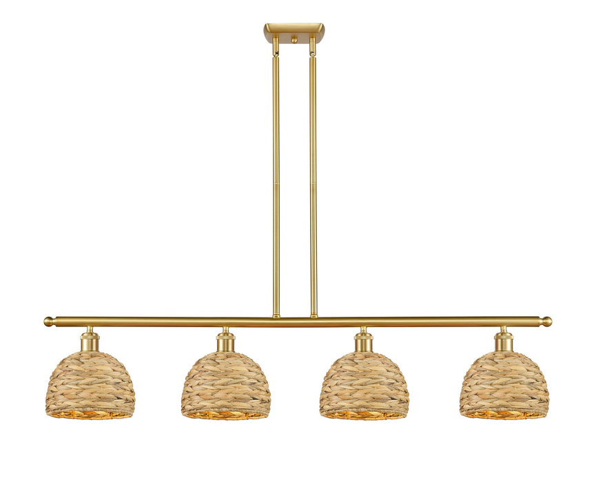 Innovations 516-4I-SG-RBD-8-NAT Four Light Pendant, Satin Gold