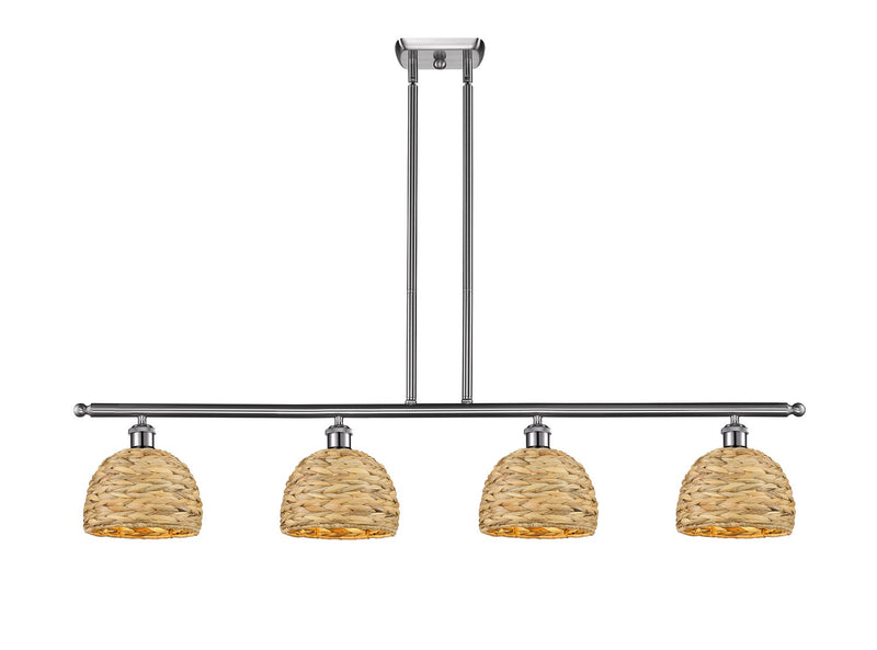 Innovations 516-4I-SN-RBD-8-NAT Four Light Pendant, Satin Nickel