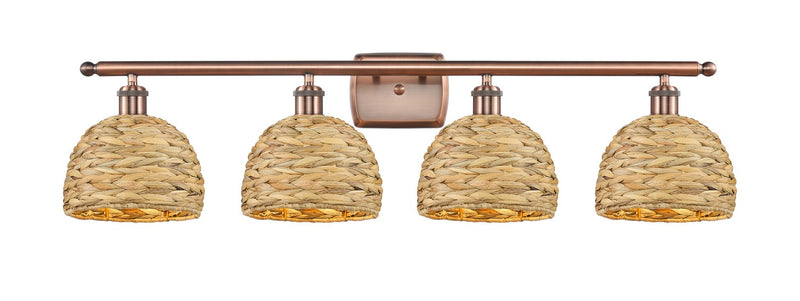 Innovations 516-4W-AC-RBD-8-NAT Four Light Bath Vanity, Antique Copper
