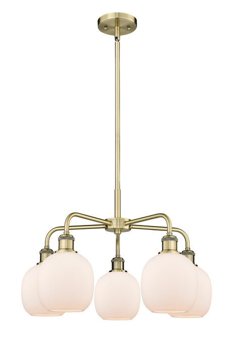 Innovations 516-5CR-AB-G101 Five Light Chandelier, Antique Brass
