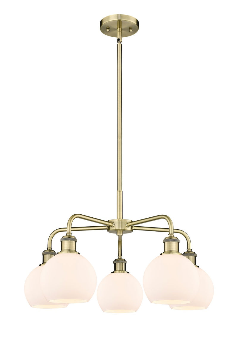 Innovations 516-5CR-AB-G121-6 Five Light Chandelier, Antique Brass