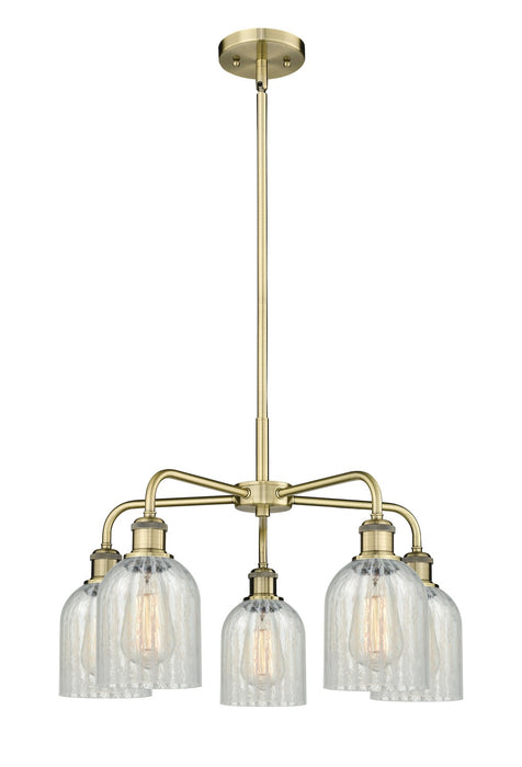 Innovations 516-5CR-AB-G2511 Five Light Chandelier, Antique Brass