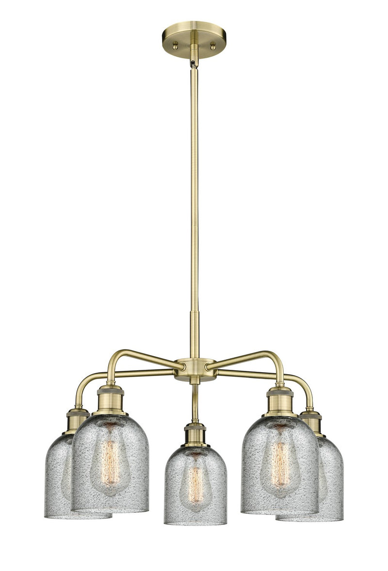 Innovations 516-5CR-AB-G257 Five Light Chandelier, Antique Brass