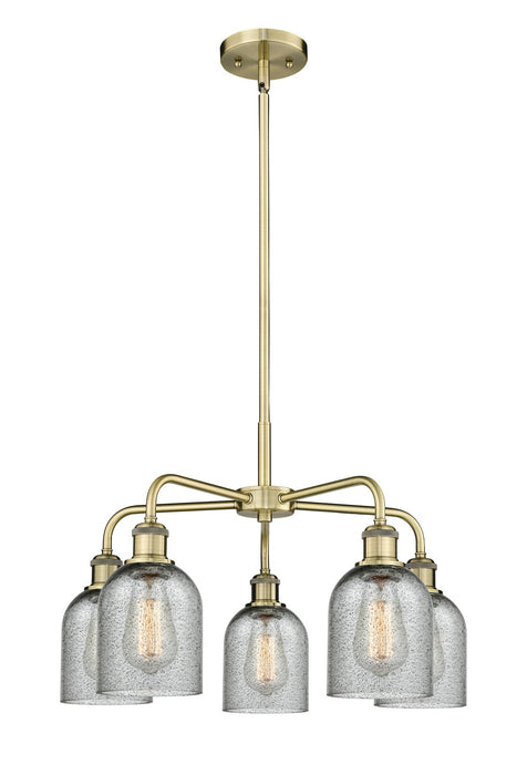 Innovations 516-5CR-AB-G257 Five Light Chandelier, Antique Brass