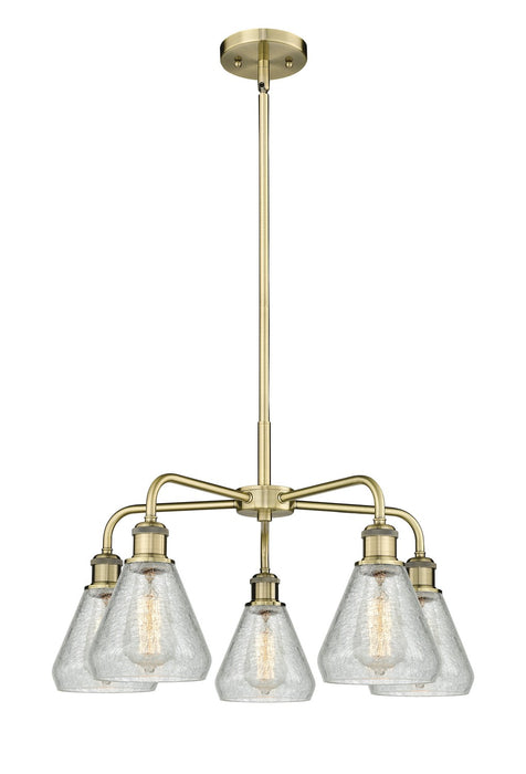 Innovations 516-5CR-AB-G275 Five Light Chandelier, Antique Brass