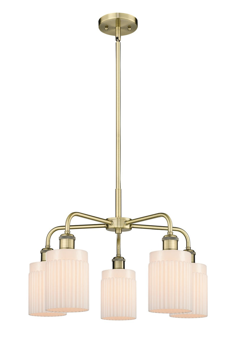 Innovations 516-5CR-AB-G341 Five Light Chandelier, Antique Brass