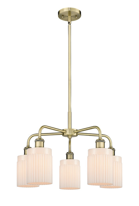 Innovations 516-5CR-AB-G341 Five Light Chandelier, Antique Brass