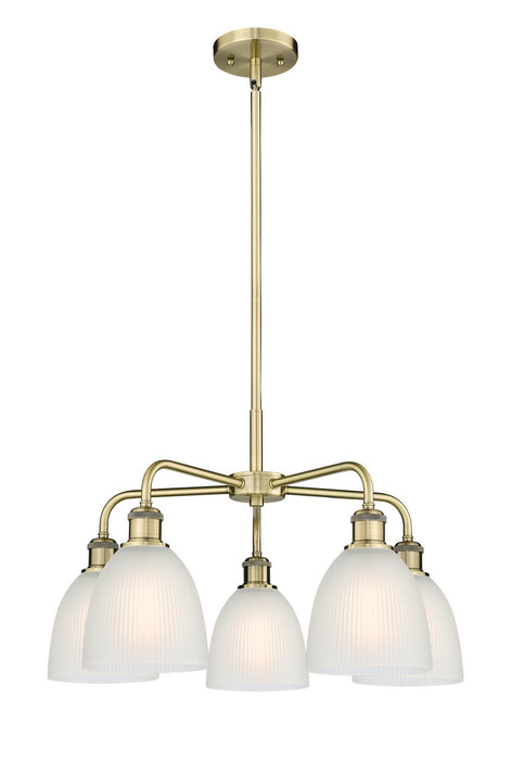 Innovations 516-5CR-AB-G381 Five Light Chandelier, Antique Brass