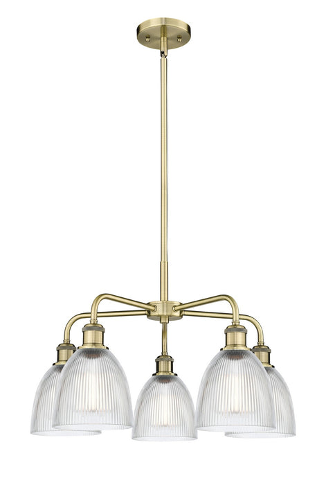 Innovations 516-5CR-AB-G382 Five Light Chandelier, Antique Brass