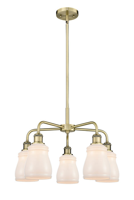 Innovations 516-5CR-AB-G391 Five Light Chandelier, Antique Brass
