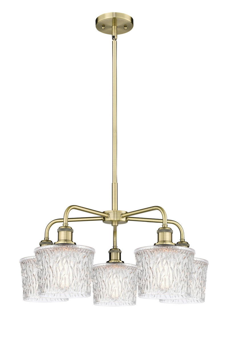 Innovations 516-5CR-AB-G402 Five Light Chandelier, Antique Brass