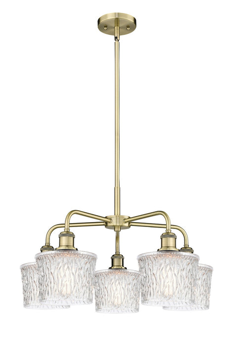Innovations 516-5CR-AB-G402 Five Light Chandelier, Antique Brass