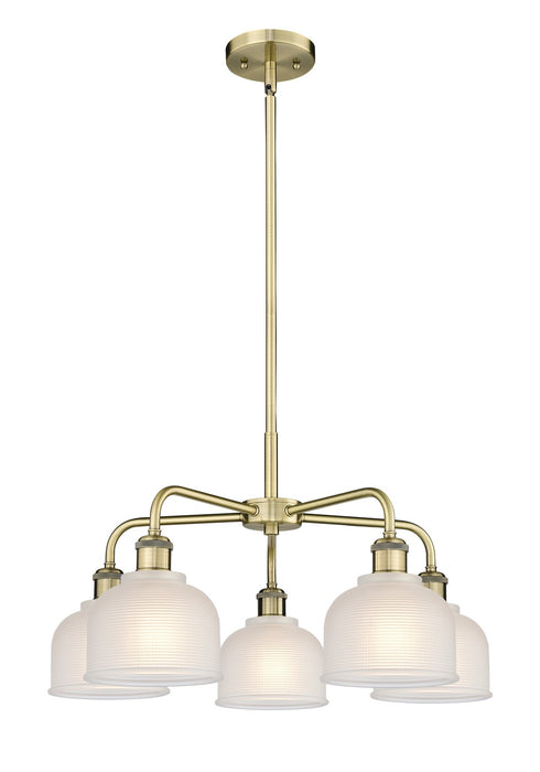 Innovations 516-5CR-AB-G411 Five Light Chandelier, Antique Brass