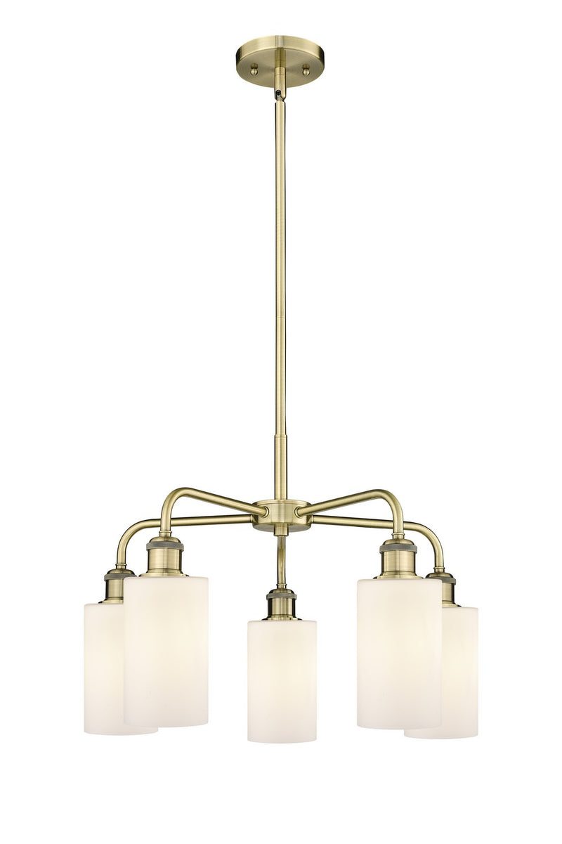 Innovations 516-5CR-AB-G801 Five Light Chandelier, Antique Brass