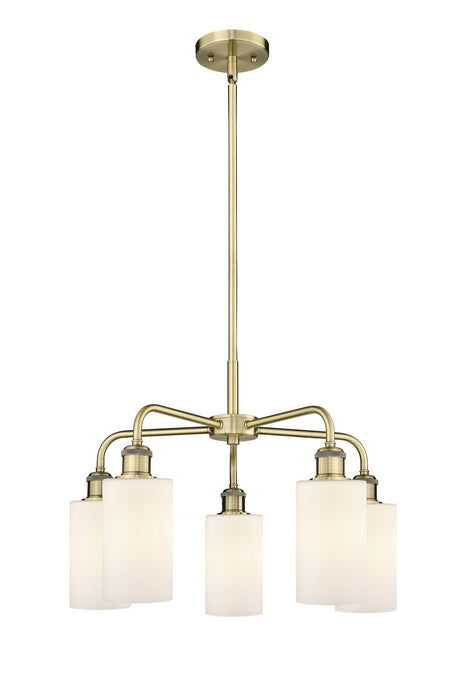 Innovations 516-5CR-AB-G801 Five Light Chandelier, Antique Brass