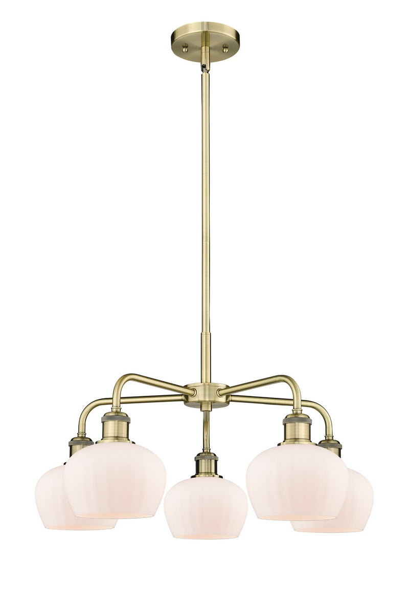 Innovations 516-5CR-AB-G91 Five Light Chandelier, Antique Brass