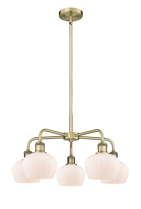 Innovations 516-5CR-AB-G91 Five Light Chandelier, Antique Brass