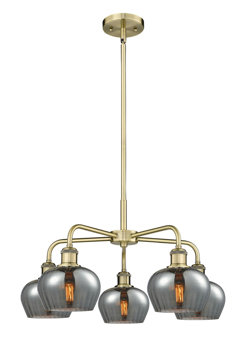 Innovations 516-5CR-AB-G93 Five Light Chandelier, Antique Brass