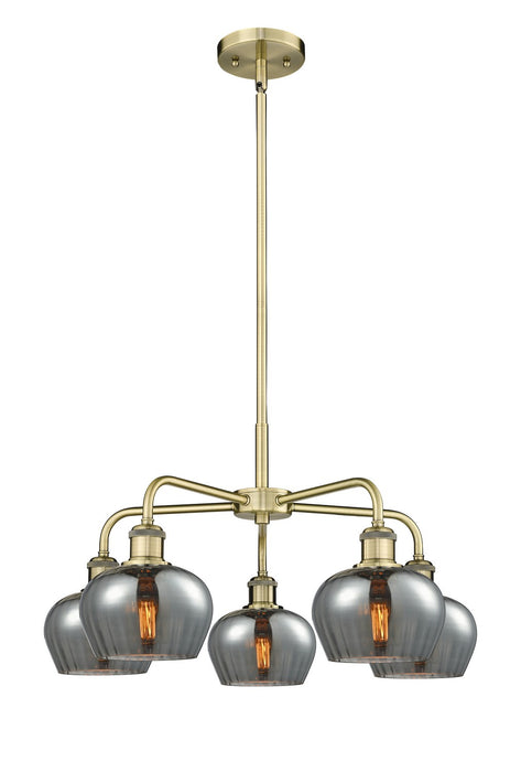 Innovations 516-5CR-AB-G93 Five Light Chandelier, Antique Brass