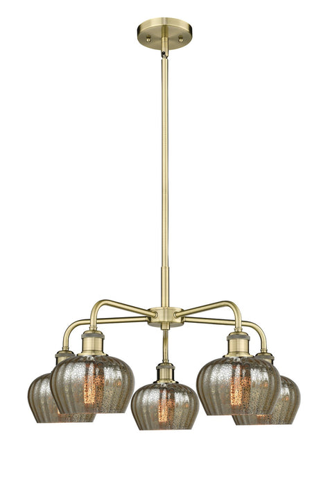 Innovations 516-5CR-AB-G96 Five Light Chandelier, Antique Brass