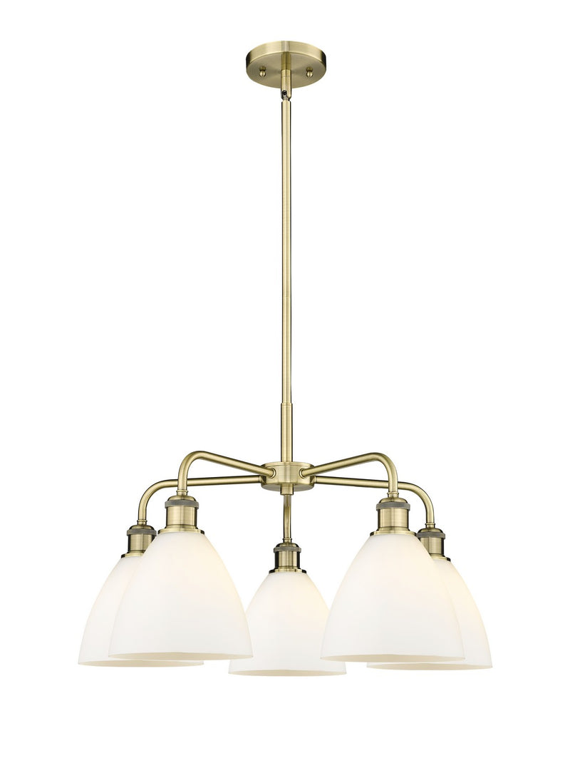 Innovations 516-5CR-AB-GBD-751 Five Light Chandelier, Antique Brass