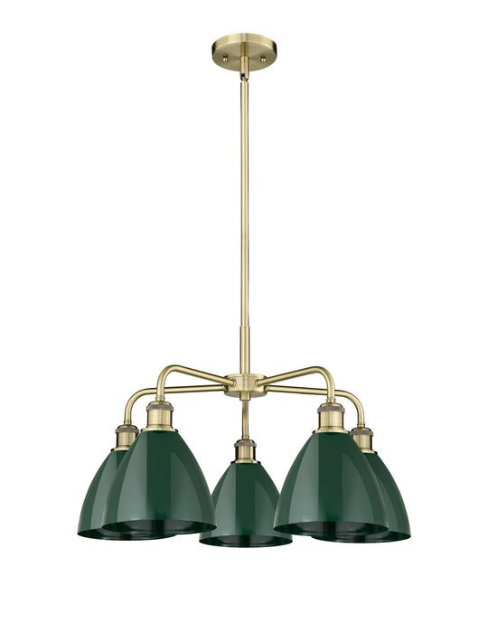 Innovations 516-5CR-AB-MBD-75-GR Five Light Chandelier, Antique Brass