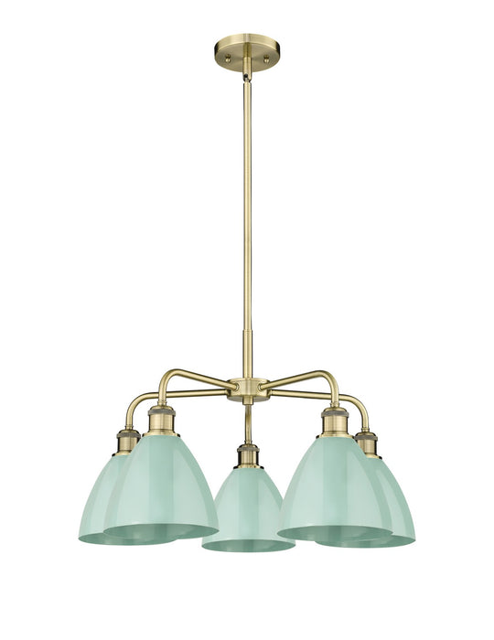 Innovations 516-5CR-AB-MBD-75-SF Five Light Chandelier, Antique Brass