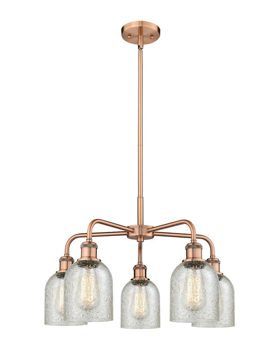 Innovations 516-5CR-AC-G259 Five Light Chandelier, Antique Copper