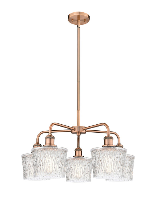 Innovations 516-5CR-AC-G402 Five Light Chandelier, Antique Copper
