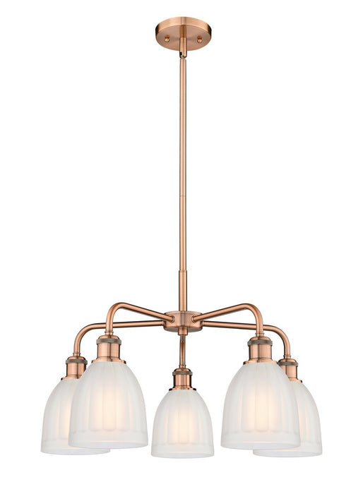 Innovations 516-5CR-AC-G441 Five Light Chandelier, Antique Copper