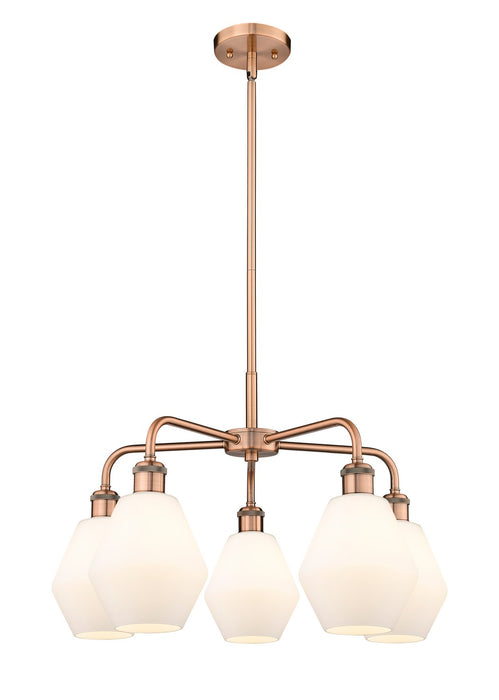 Innovations 516-5CR-AC-G651-6 Five Light Chandelier, Antique Copper