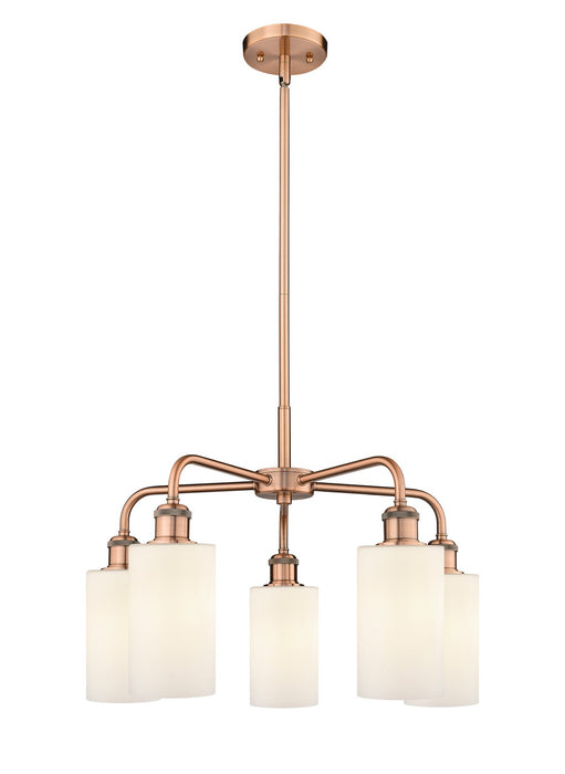 Innovations 516-5CR-AC-G801 Five Light Chandelier, Antique Copper