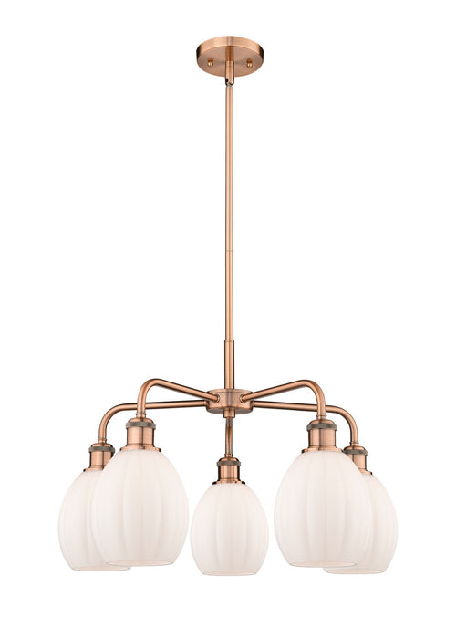 Innovations 516-5CR-AC-G81 Five Light Chandelier, Antique Copper