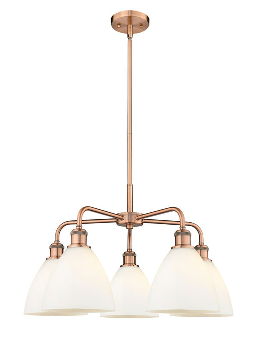 Innovations 516-5CR-AC-GBD-751 Five Light Chandelier, Antique Copper