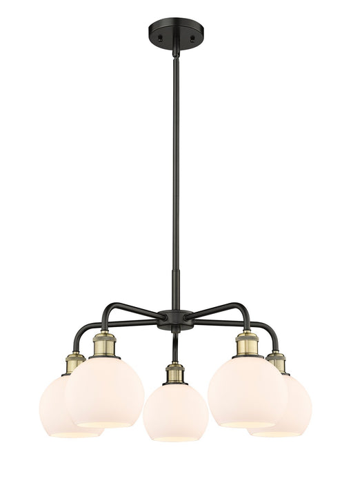 Innovations 516-5CR-BAB-G121-6 Five Light Chandelier, Black Antique Brass