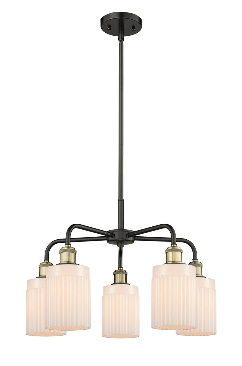 Innovations 516-5CR-BAB-G341 Five Light Chandelier, Black Antique Brass